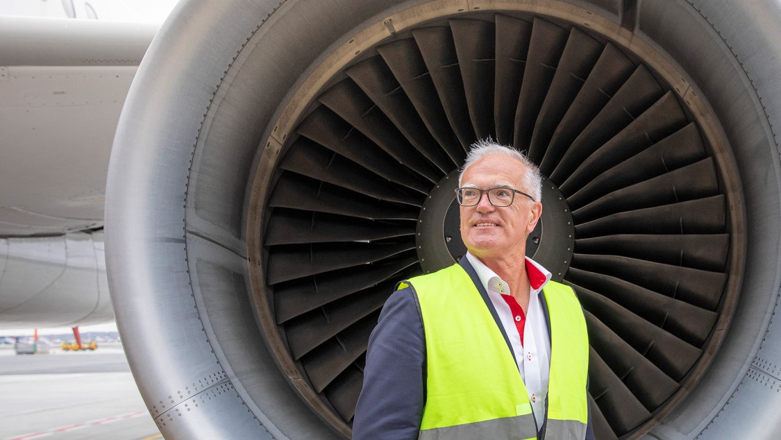 Christoph Weber, co-CEO, P2X Europe, on the runway at Hamburg Airport