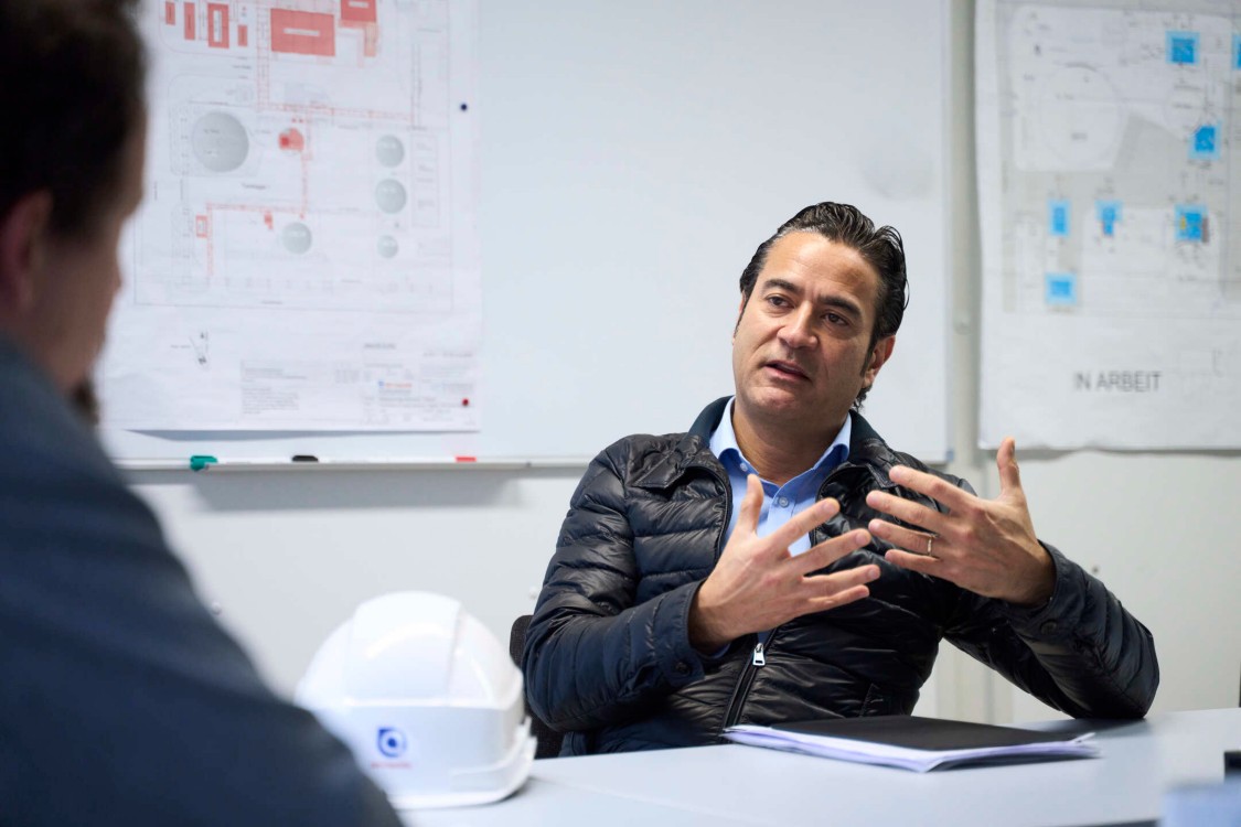Gilles Le Van of Air Liquide in the construction site’s office